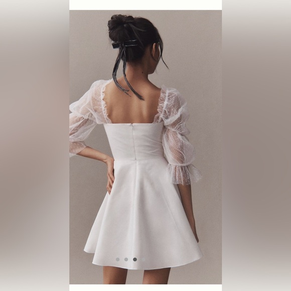 ANTHROPOLOGY AMANDA UPRICHARD LALITA ORGANZA PUFF-SLEEVE MINI DRESS - Picture 2 of 9